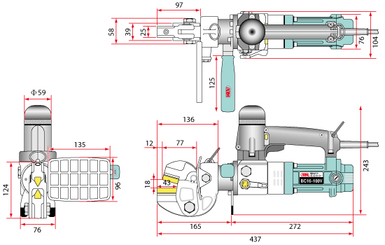 Electric Bolt cutter diagram
